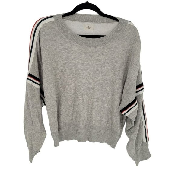 Sundays Three We are Sundays womens Large gray striped long sleeve sweatshirt - Picture 1 of 10
